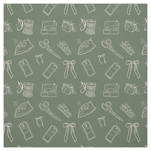 Sewing Themed Pattern Fabric ファブリック (見本)