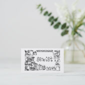 sewistヤーンは名刺FabricatedFrames.comを縫います 名刺 (スタンド正面)