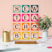 Sewteachable カラフルスクエア アクリルサイン (ウェディング)