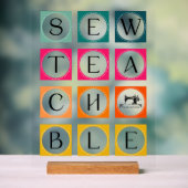 Sewteachable カラフルスクエア アクリルサイン (ニュートラル)