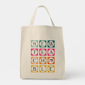 Sewteachable カラフルスクエア トートバッグ (裏面)