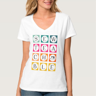 Sewteachable カラフルスクエア tシャツ
