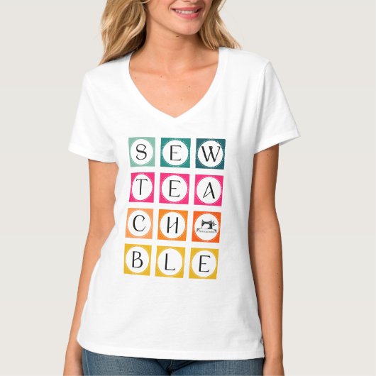 Sewteachable カラフルスクエア tシャツ (正面)