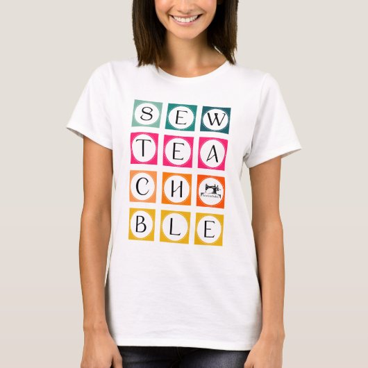 Sewteachable カラフルスクエア tシャツ (正面)