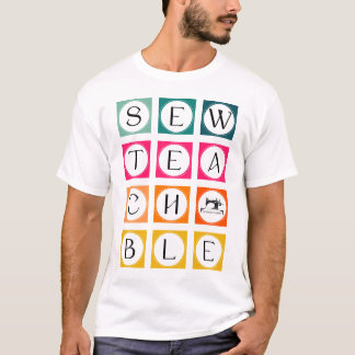 Sewteachable カラフルスクエア tシャツ