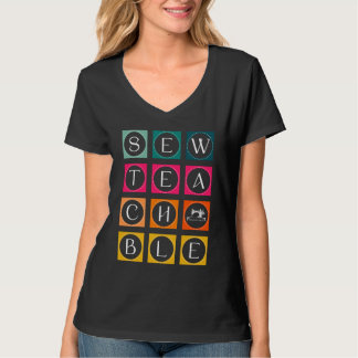 Sewteachable カラフルスクエア tシャツ