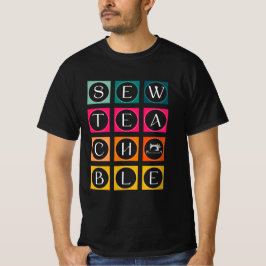 Sewteachable カラフルスクエア tシャツ