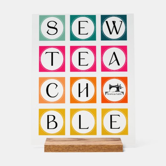 Sewteachable Colorful Squares アクリルサイン (正面)