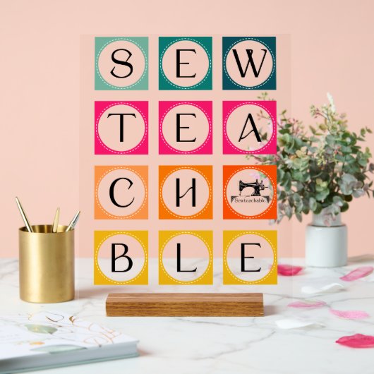 Sewteachable Colorful Squares アクリルサイン (ウェディング)