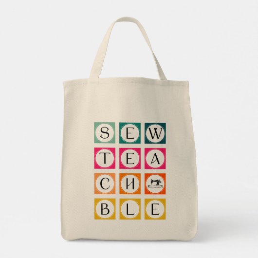 Sewteachable Colorful Squares トートバッグ (裏面)