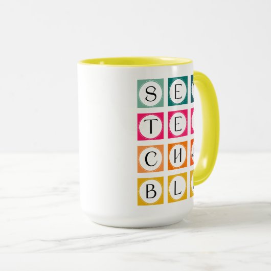 Sewteachable Colorful Squares マグカップ (正面右)