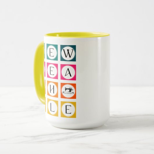 Sewteachable Colorful Squares マグカップ (正面左)