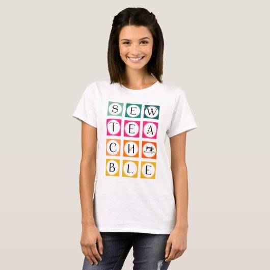 Sewteachable Colorful Squares Tシャツ (正面フル)
