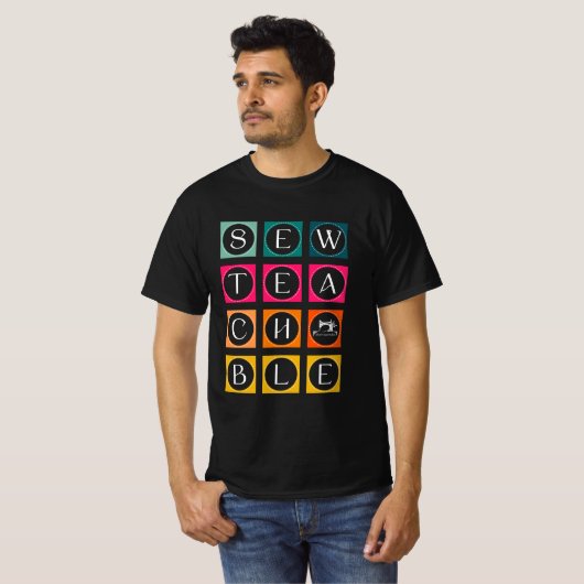 Sewteachable Colorful Squares Tシャツ (正面フル)