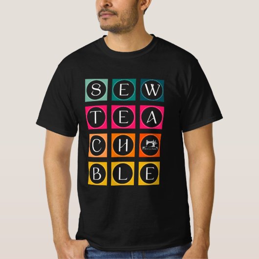 Sewteachable Colorful Squares Tシャツ (正面)
