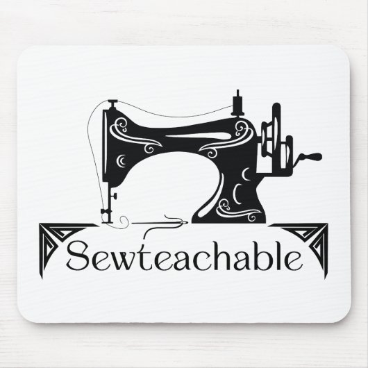 Sewteachable Vintage Sewing Machine マウスパッド (正面)