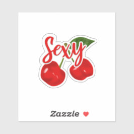 「sexy」と書かれたチェリーステッカー シール