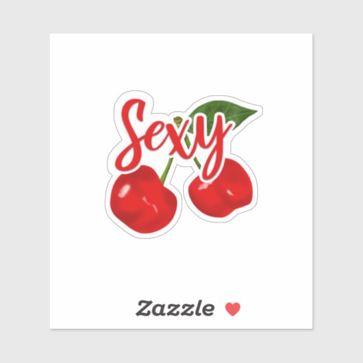 「sexy」と書かれたチェリーステッカー シール (シート)