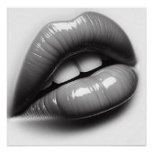Sexy and Shiny Female Lips and Mouth ポスター (正面)