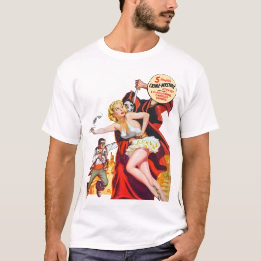Sexy Girl Red Skull Slayer Horror Pin Up Blonde Tシャツ (正面)