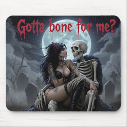 Sexy Halloween Mousepad- "Got a Bone for Me ?" マウスパッド