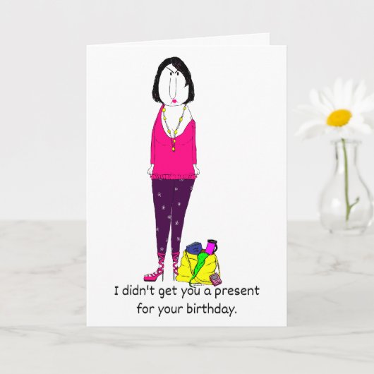 Sexy Millennial Sarcastic Birthday Card カード (小さな植物)