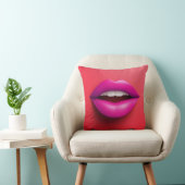 Sexy purple lips on red background クッション (椅子)