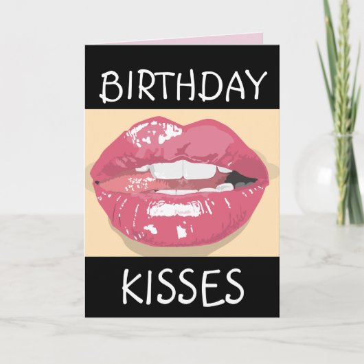 SEXY ROMANTIC LIPS BIRTHDAY Greeting Card HUSBAND カード (正面)