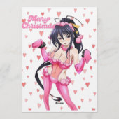 Sexy Santa Marry Cristmas Pink Heart Anime Diva 招待状 (裏面)