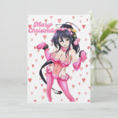 Sexy Santa Marry Cristmas Pink Heart Anime Diva 招待状 (スタンド正面)