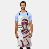 Sexy Santa Marry Cristmas Wrapped Anime Girl エプロン (着用した状態)