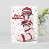 Sexy Santa Marry Cristmas Wrapped Anime Girl 招待状 (スタンド正面)