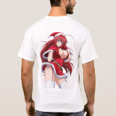 Sexy Santa Marry Cristmas Wrapped Anime Girl Tシャツ (裏面)