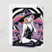Sexy Witch and Mushrooms ポストカード (正面/裏面)