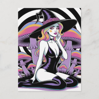 Sexy Witch and Mushrooms ポストカード