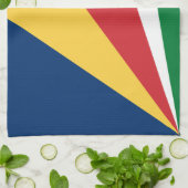 Seychelles Flag キッチンタオル (折り畳み)