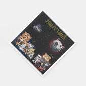 SFおもしろいキティ猫カスタム招待状 スタンダードランチョンナプキン (角)