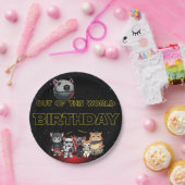 SFおもしろいキティ猫カスタム招待状 ペーパープレート (パーティー)