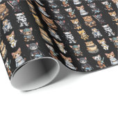 SFおもしろいキティ猫カスタム招待状 ラッピングペーパー (ロールコーナー)