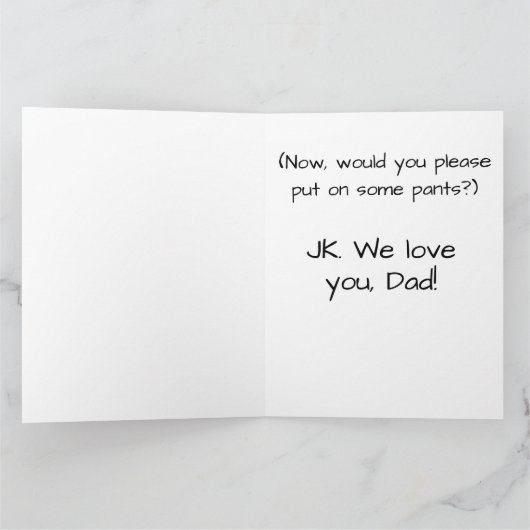 SFおもしろいパパBod Put on Pants カード (内部)