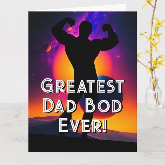 SFおもしろいパパBod Put on Pants カード (黄色い花)