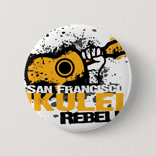 sfのウクレレのロゴ 缶バッジ (正面)