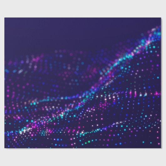 SFの背景。多くの粒子を持つデジタル波 ラッピングペーパー (フラット)