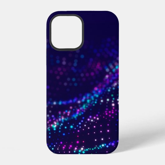 SFの背景。多くの粒子を持つデジタル波 iPhoneケース (裏面)