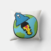 SFアニメのロケットと惑星 クッション (裏面)