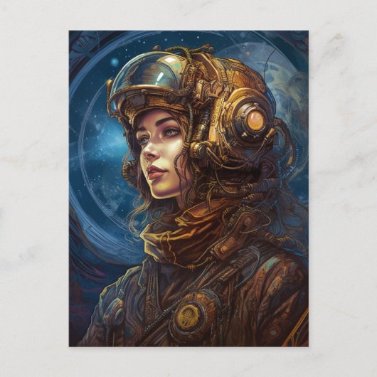 SFアートパイロット女性未来的 ポストカード (正面)