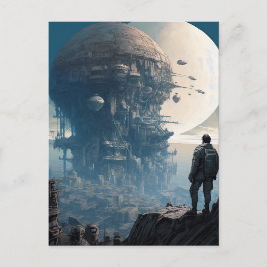 SFエイリアンシティ風景Sci Fi ポストカード (正面)