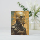 SFエイリアンヘルメットをかぶったマスク ポストカード (スタンド正面)