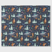 SFクリスマス |ビッグ足、エイリアン、トナカイ ラッピングペーパー (フラット)