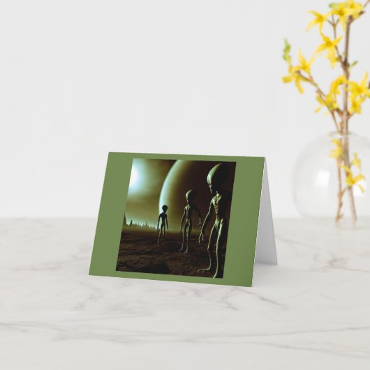 SFグレーエイリアン1 カード (黄色い花)